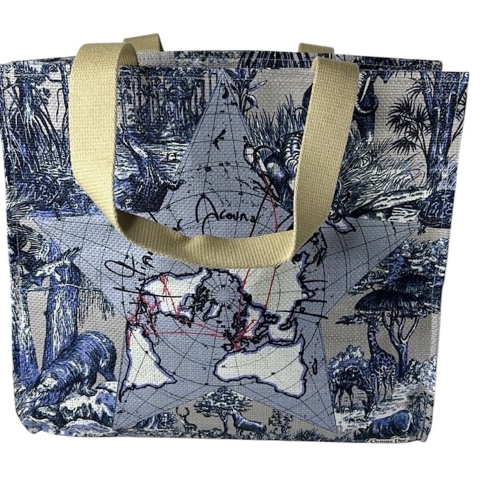 Dior Stylish Blue and Cream Tote Bag - GIFT WITH PURCHASE